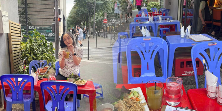 Khách Việt chi 2 triệu đồng để ngồi ghế nhựa vỉa hè, ăn phở, nem thính tại Paris