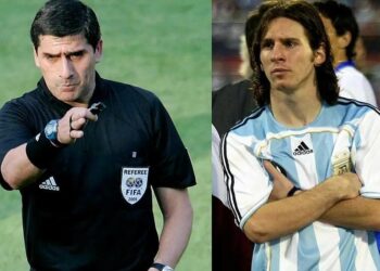 Trọng tài bỏ qua thẻ vàng để đổi lấy áo Messi