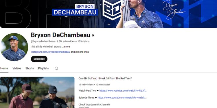 DeChambeau nổi tiếng hơn PGA Tour trên YouTube