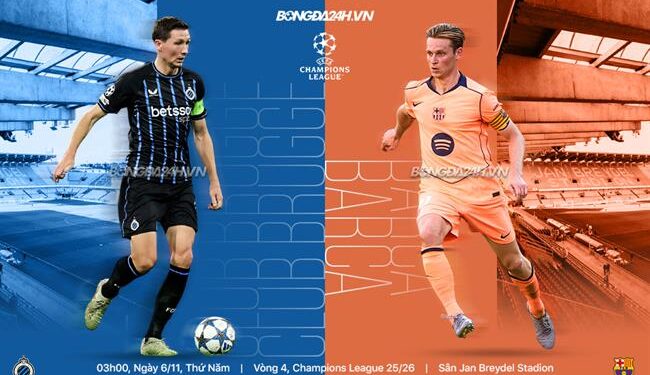 Nhận định Club Brugge vs Barca (3h00 ngày 6/11): Không dễ thắng cách biệt