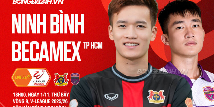 Trực tiếp bóng đá Ninh Bình vs Becamex TPHCM hôm nay