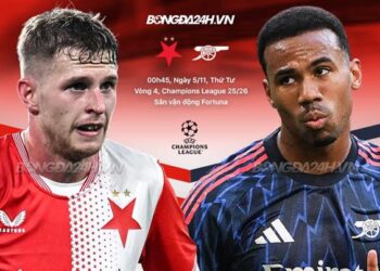 Trực tiếp bóng đá Slavia Praha vs Arsenal 0h45 ngày 5/11 (Champions League 2025/26)