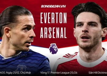Trực tiếp bóng đá Everton vs Arsenal 3h00 ngày 21/12 (Ngoại hạng Anh 2025/26)