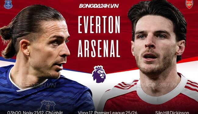 Trực tiếp bóng đá Everton vs Arsenal 3h00 ngày 21/12 (Ngoại hạng Anh 2025/26)